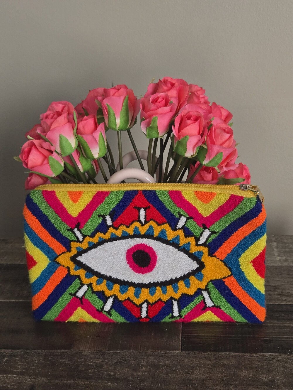 Wayuu Payon Pouch: Handmade Boho Chic Eye Design